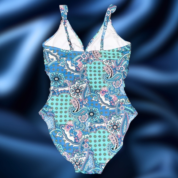 Y2K Paisley One Piece Swimsuit ⚡️ Pink & Blue ⚡️ Size M ⚡️ Assets by Spanx - Picture 5 of 5